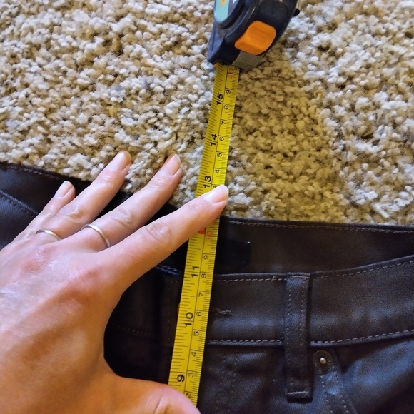 Banana Republic Chocolate Ganache The Coated Denim Pintuck Jean Size 27 Wide Leg - Picture 10 of 11